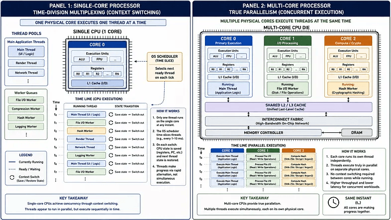 Concurrency vs parallelism diagram
